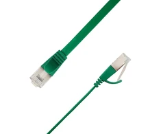 LinkIT Płaski kabelis sieciowy RJ-45, Cat.6a, U/FTP, PVC, žalia, 2.5 m (STP-FL6A-00250-GR)