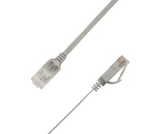 LinkIT Płaski kabelis sieciowy RJ-45, Cat.6a, U/UTP, PVC, pilka, 2.5 m (UTP-FL6A-00250-GY)