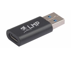 Adapteris USB LMP USB-A - USB-C Juodas (USB-C (f) į USB A (m))