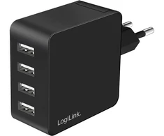 LogiLink Mobiliojo įrenginio įkroviklis universalus, juodas, greitas, AC