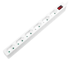 LogiLink Outlet Strip, 6 euro sockets, w/ switch, baltas