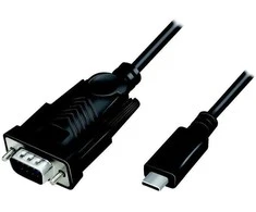 LOGILINK AU0051A USB2.0 Type-C kabelis USB-C/M į DB9/M serijos 1,2 m Win11