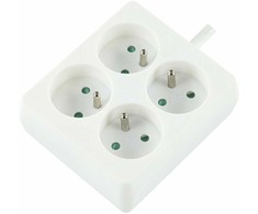 ProXtend 4-WAY POWER STRIP: Baltas -