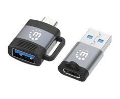 MANHATTAN 2 dalių rinkinys: TYPE-C į USB-A ir USB-A į TYPE-C adapteriai, 356329