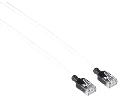 Mercodan Kabelis sieciowy RJ-45, Cat.6a, U/UTP, LSZH, Slim, balta, 0.25 m (371929002)