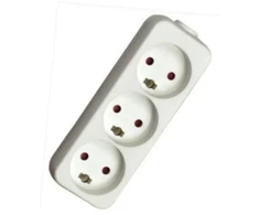 Mercodan Power strip 3 outlets earthed, 1.5m cable, baltas.,