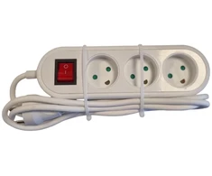Mercodan Elektros lizdas su 3 įžemintais lizdais ir jungikliu, 3,0 m