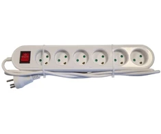 Mercodan Elektros lizdas su 6 įžemintais lizdais ir jungikliu, 3,0 m