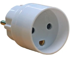 Mercodan E-Line kištuko adapteris iš Schuko/Pin-žemės į DK M/žemės, 250V, 16A, baltas