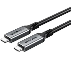 Mercodan USB-C kabelis 3,0 m, USB 3.2 Gen 2, 20 Gbps, 100 W PD, 4K@60 Hz, TPE korpusas, kosminė pilka, 3 m, USB C, USB C, USB 3.2 Gen 2 (3.1 Gen 2), 20 Gbit/s, juoda, pilka