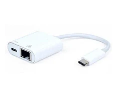 Mercodan 866070, USB 3.2 Gen 1 (3.1 Gen 1) Type-C, baltas, RJ-45, USB 3.2 Gen 1 (3.1 Gen 1) Type-C, 0,2 m