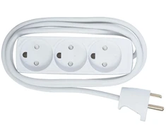 MicroConnect 3-way Danish Power Strip 1.5m With Earth, without ON/OFF