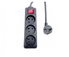 MicroConnect 3 padėčių maitinimo laido įjungimo/išjungimo jungiklis, prancūziškas E tipo, 1,5 m