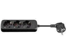 MicroConnect maitinimo juosta 3 lizdai 3 m juoda (GRU0033B)