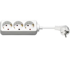„MicroConnect Microconnect“ 3 krypčių „Schuko“ lizdas 5M Baltas elektros lizdas 3 x F tipo Baltas