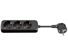 „MicroConnect“ 3 krypčių „Schuko“ lizdas 5M Juodas - GRU0035B