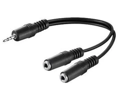 Kabelis MicroConnect Jack 3,5 mm - Jack 3,5 mm x2 0,2 m juoda (AUDLR02)
