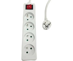 Listwa zasilająca MicroConnect MC-PSOO040500FRW su wyłącznikiem 4 gniazda Baltas