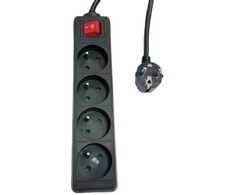 Listwa zasilająca MicroConnect MC-PSOO040500FRB su włącznikiem/wyłącznikiem 4 gniazda 5 m