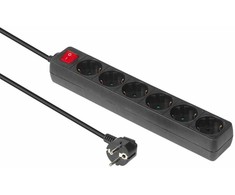 Maitinimo kabelis MicroConnect MC-GRU00615BS skirstytuvas 1,5 m 6 x tinklo lizdai Vidinis juodas
