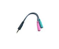 Kabelis MicroConnect Jack 3,5mm - Jack 3,5mm x2 0,15m juoda (AUDALS015)