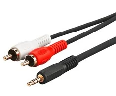 Kabelis MicroConnect Jack 3.5mm - RCA (Cinch) x2 3m juoda (AUDLC3G)