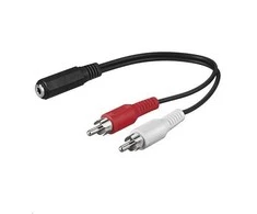 Kabelis MicroConnect Jack 3,5mm - RCA (Cinch) x2 0,2m juoda (AUDALH02)