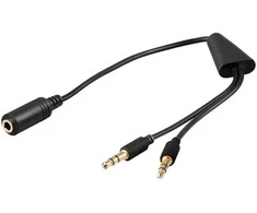 Adapteris AV Goobay Jack 3,5 mm - Jack 3,5 mm x2 juoda (48980)
