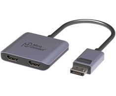 Adapteris AV MicroConnect DisplayPort į 2x HDMI (moteriška)