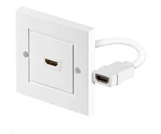 Kabelis MicroConnect HDMI sieninis lizdas 1 port baltas - HDMWALL1