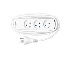 MicroConnect Power strip 3 lizdai 5m Baltas