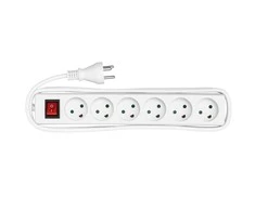 MicroConnect Power strip 6 lizdai 3m Baltas maitinimo kabelis
