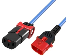 MicroConnect Powercord C13 IEC Lock+ - C14 IEC Lock Dual Locking mėlynas