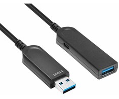 Kabelis USB MicroConnect USB-A - USB-A 25 m Juodas (Premium Optic fiber USB 25m,)