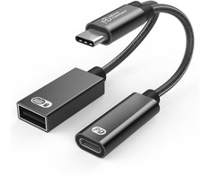 Adapteris USB MicroConnect MC-USBC-CFAF USB-C - USB-A + USB-C Sidabrinė (MC-USBC-CFAF)