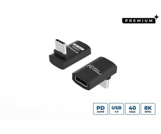 Adapteris USB MicroConnect USB-C - USB-C Juodas (Premium USB4 Gen 3x2 USB-C)