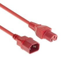 MicroConnect Raudonas maitinimo kabelis C14F į C15M,