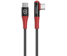 Kabelis USB MicroConnect USB-C - USB-C 1.5 m Juodai-raudona (Safe Charge Angled USB-C to C)