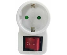 MicroConnect Safety Socket Adapteris, Baltas
