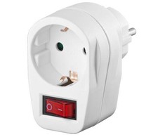 MicroConnect Safety Socket Adapteris, Baltas