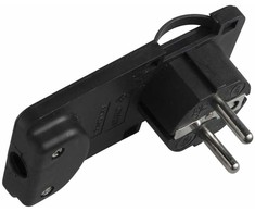 MicroConnect Schuko kampinis maitinimo kištukas, juodas, forma: plokščias