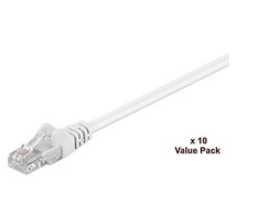 MicroConnect RJ-45 / RJ-45 kt.5E U / UTP Baltas 10vnt. 10 m (V-UTP510WVP)