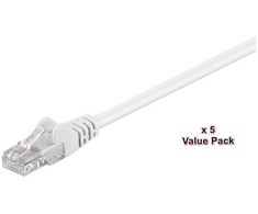 MicroConnect RJ-45/RJ-45 cat.5e U/UTP balti 5 vnt. po 15 m (V-UTP515WVP)
