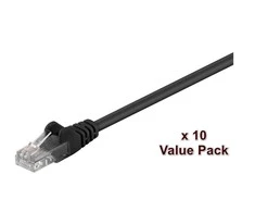 MicroConnect RJ-45 / RJ-45 kt.5E U / UTP Juodas 10vnt. 5m (V-UTP505SVP)