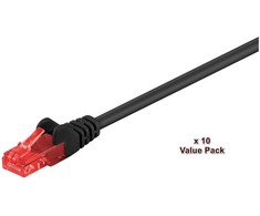 MicroConnect RJ-45/RJ-45 kat. 6 U/UTP juodos 10 vnt. po 10 m (V-UTP610SVP)