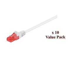 MicroConnect RJ-45/RJ-45 kat.6 U/UTP Baltas 10vnt. 3 m (V-UTP603WVP)