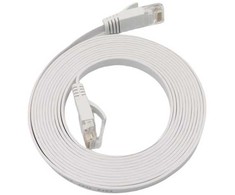 MicroConnect U/UTP CAT6A 1M Baltas Flat