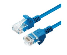 MicroConnect U/UTP CAT6A plonas 10M mėlynas
