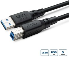 Kabelis USB MicroConnect USB-A - USB-B 3 m Juodas (USB 3.2 A-B Gen 1 Cable LSZH,)