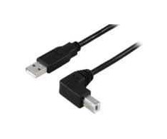 USB kabelis MicroConnect USB-A - USB-B 10 m, juodas (USBAB2ANGLE10)